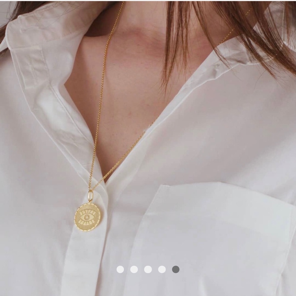 Mejuri Gold Evil Eye Pendant Necklace